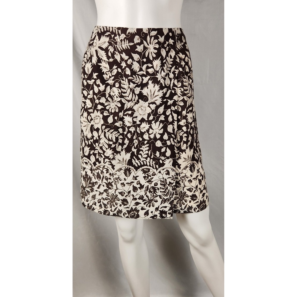 Hillard & Hansen Floral Faux Wrap Skirt – Y2K Preppy Classic – 14
